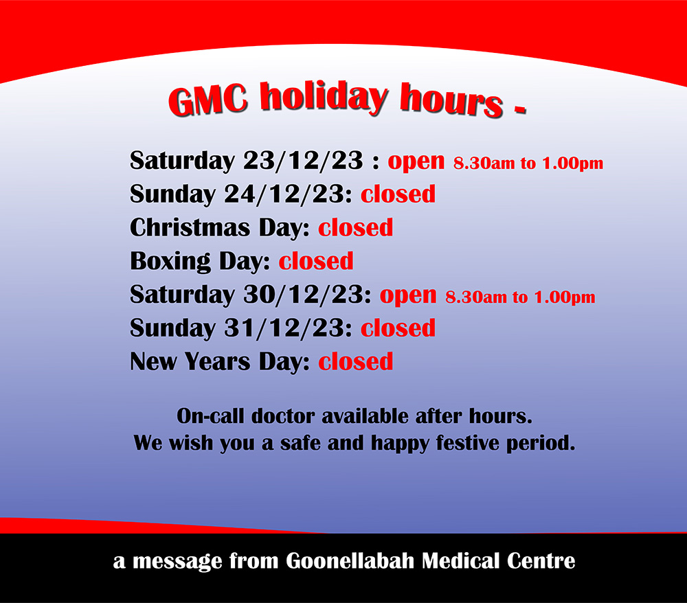 GMC holiday hours 2023